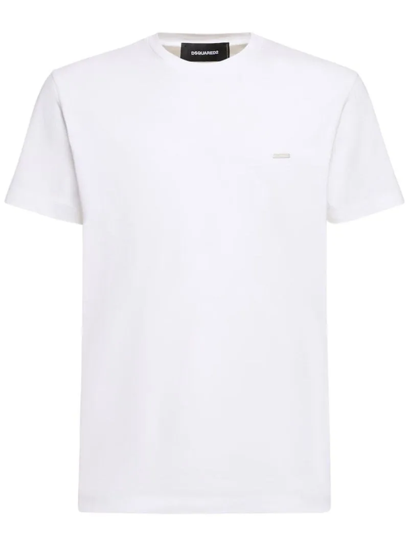 Cotton Luxury T-Shirts with Short Sleeves Logo by D SQUARED2