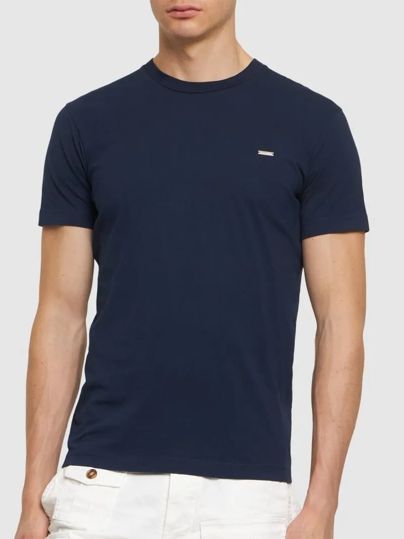 Cotton Luxury T-Shirts with Short Sleeves Logo by D SQUARED2