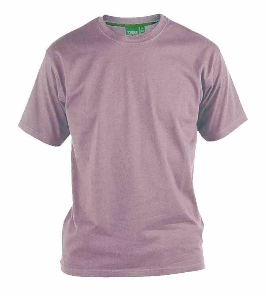 D555 Big Mens Pale Grape Crew Neck T-shirts Premium Weight Combed Cotton (PALE GRAPE)