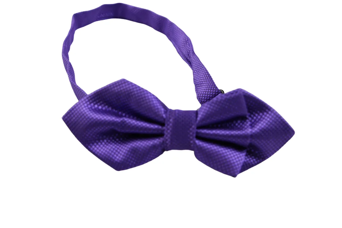 Dark Purple Diamond Checkered Bow Tie