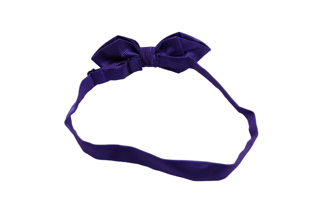 Dark Purple Diamond Checkered Bow Tie