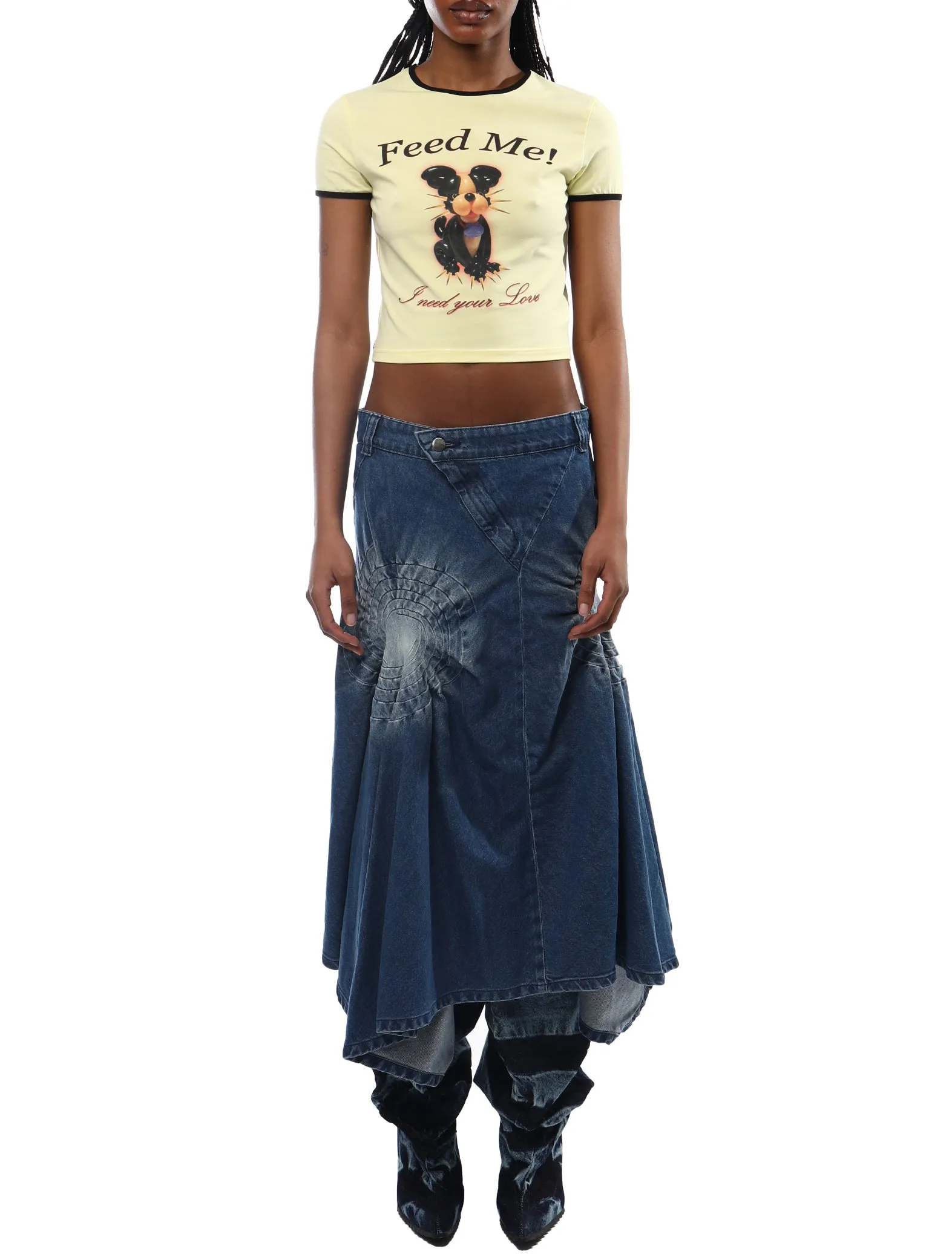 Denim Tyre Trail Skirt - Masha Popova