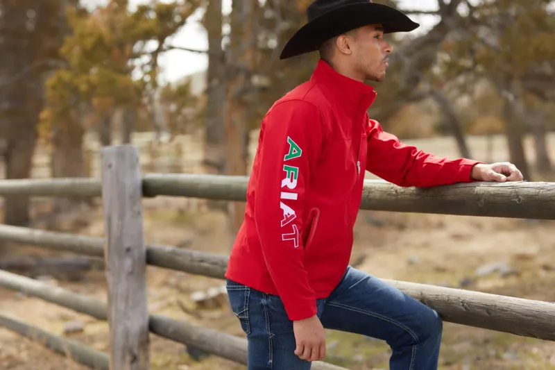 Men's Ariat Red MEXICO New Team Water Resistant Softshell Jacket