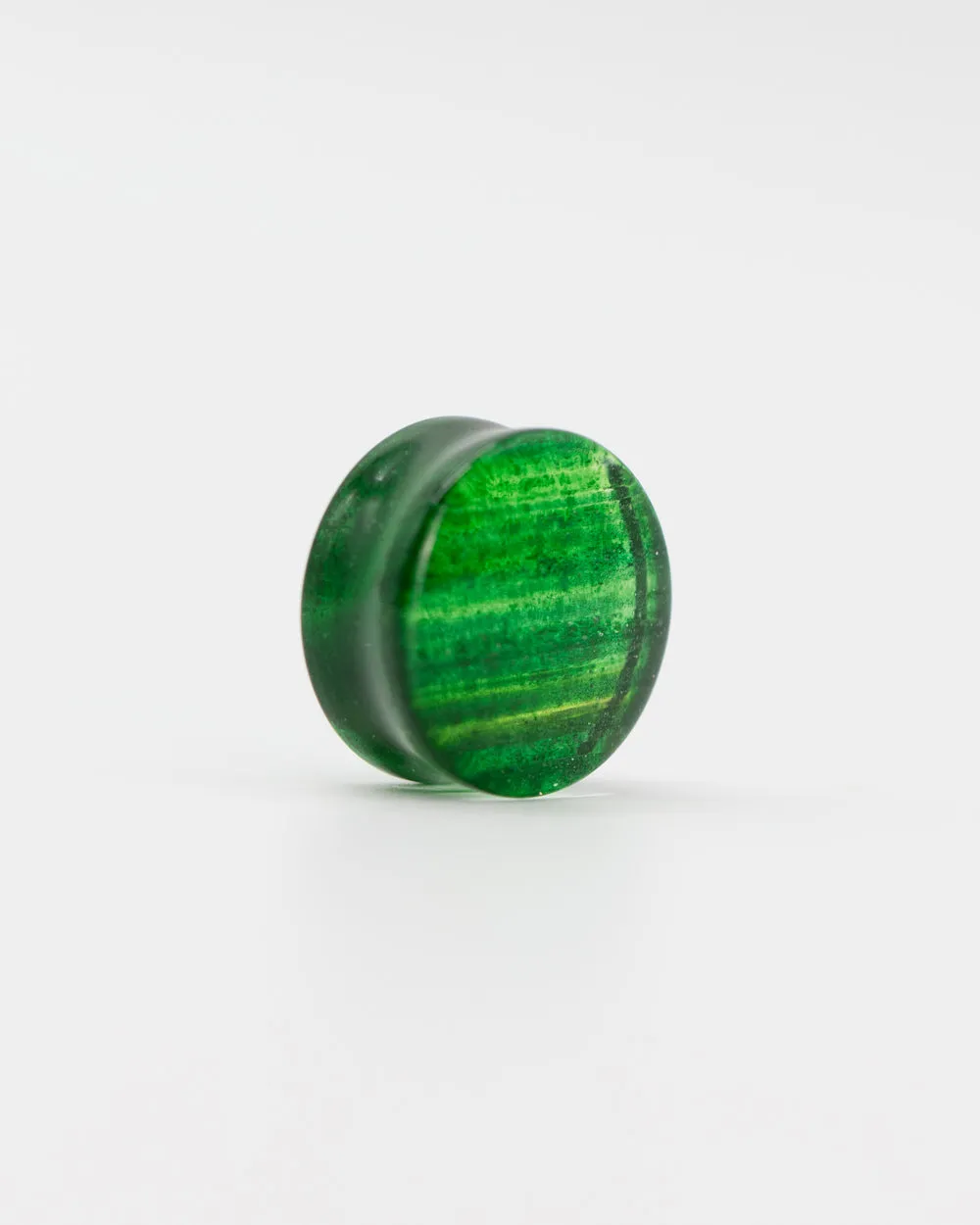 Double Flare Plug - Green Sparkle