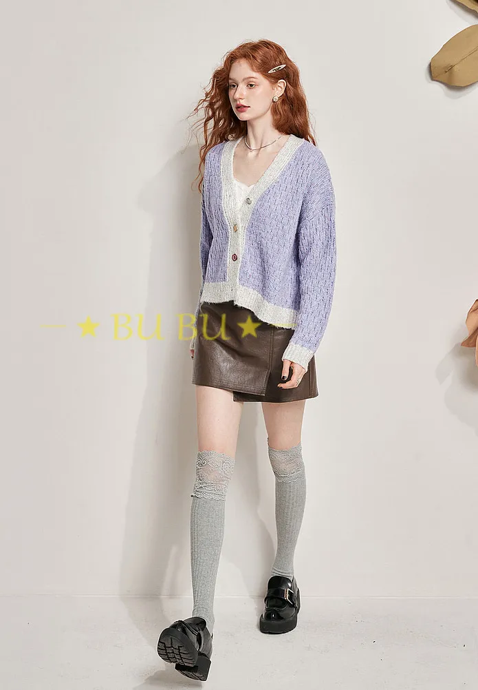 Casual Style Blended Fabrics Bi-color Long Sleeves Plain