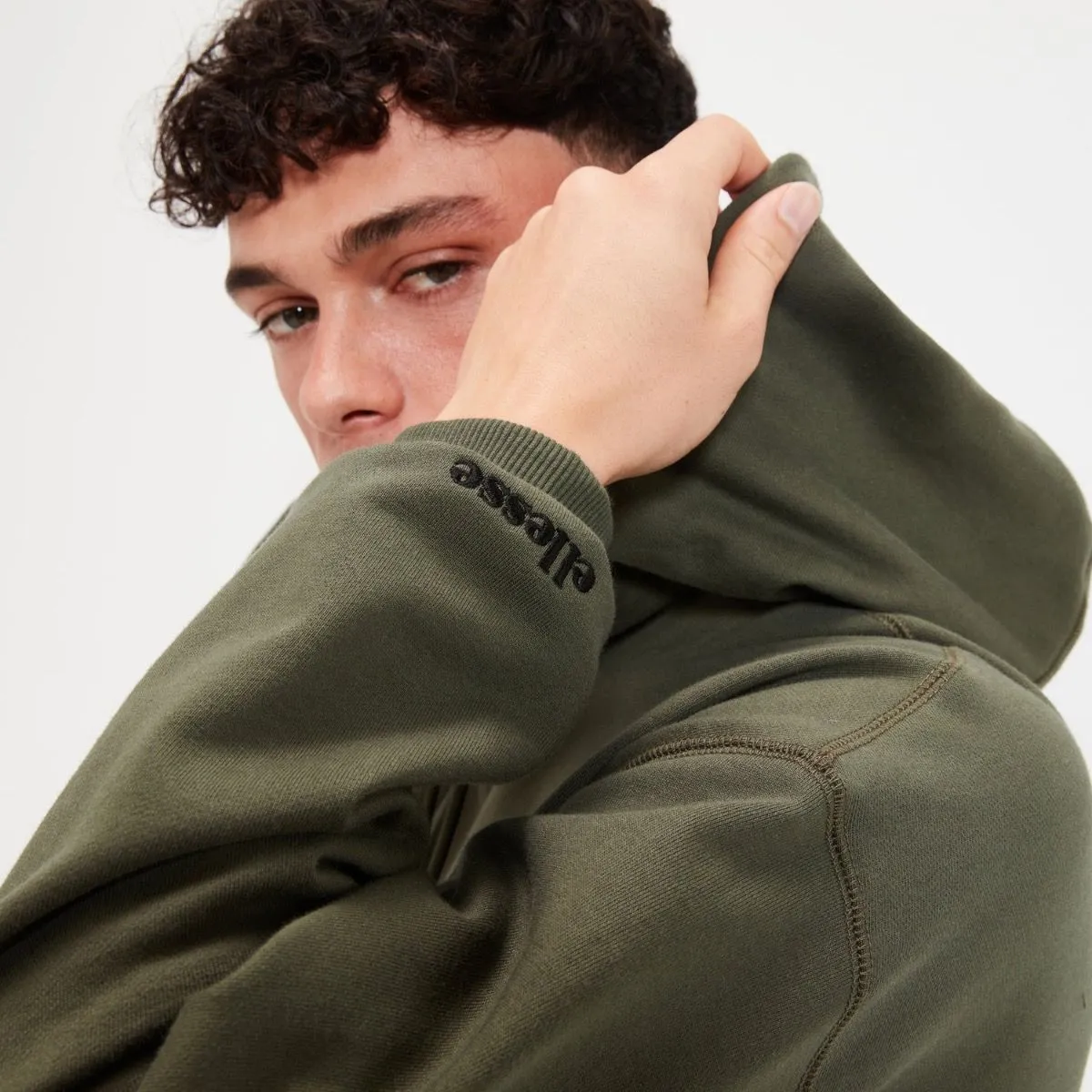 Khaki Ellesse Caldine Overhead Hooded Sweatshirts