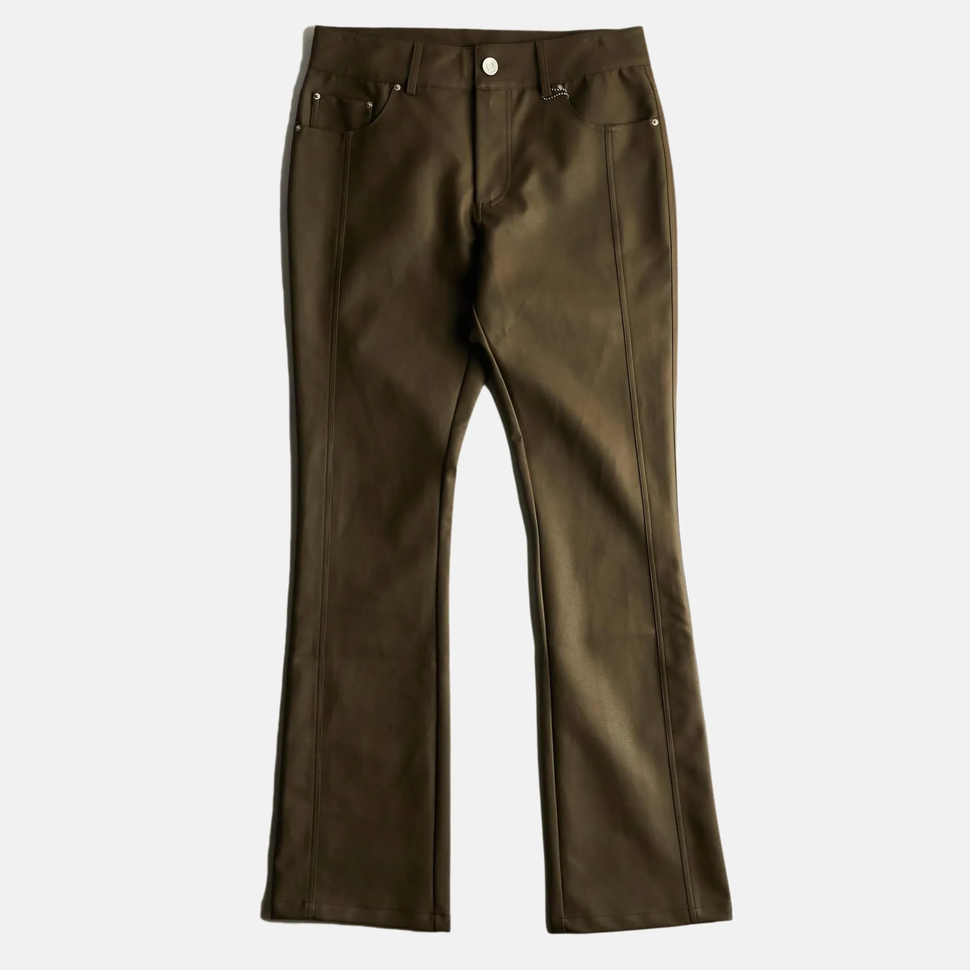 Mont Chocolate Leather Flare Pants by Embellish