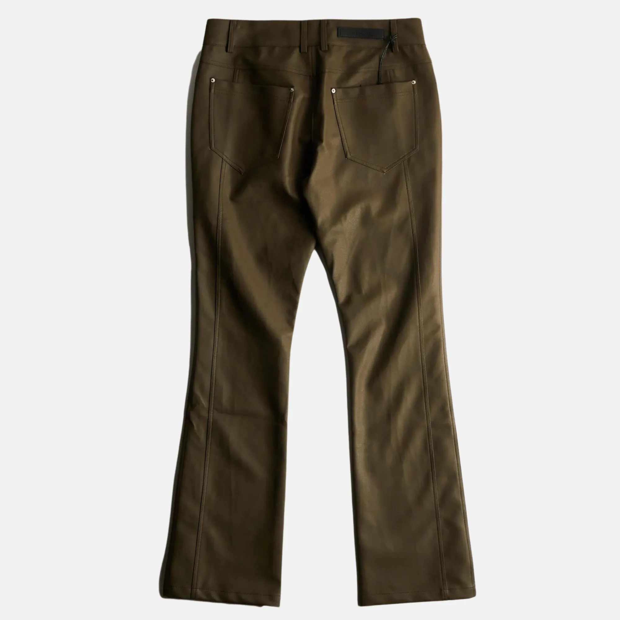 Mont Chocolate Leather Flare Pants by Embellish