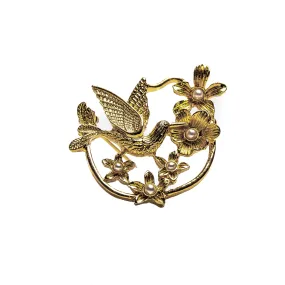 Hummingbird Pearl Pin