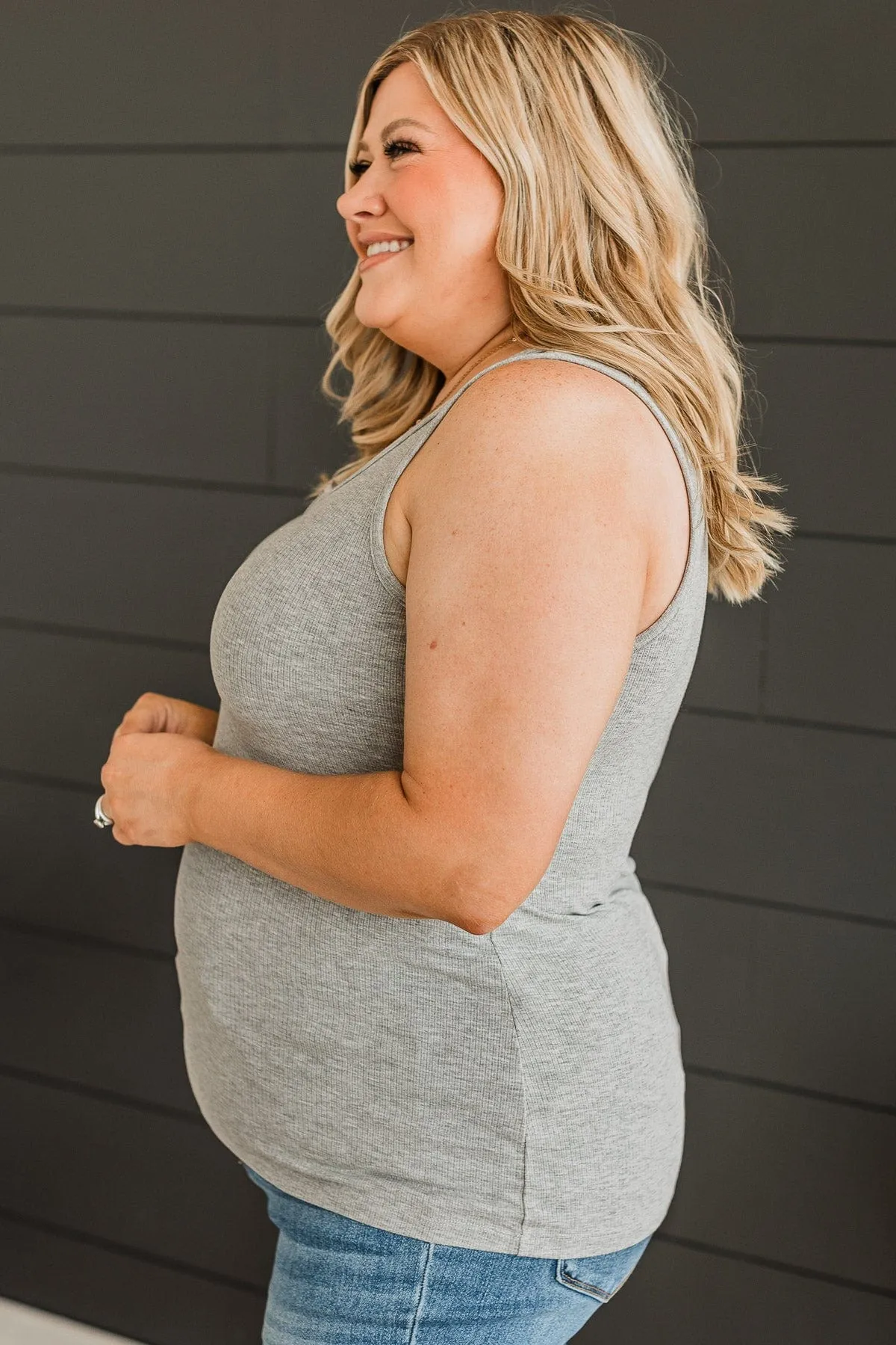 Summer Zipper Tank Top- Grey