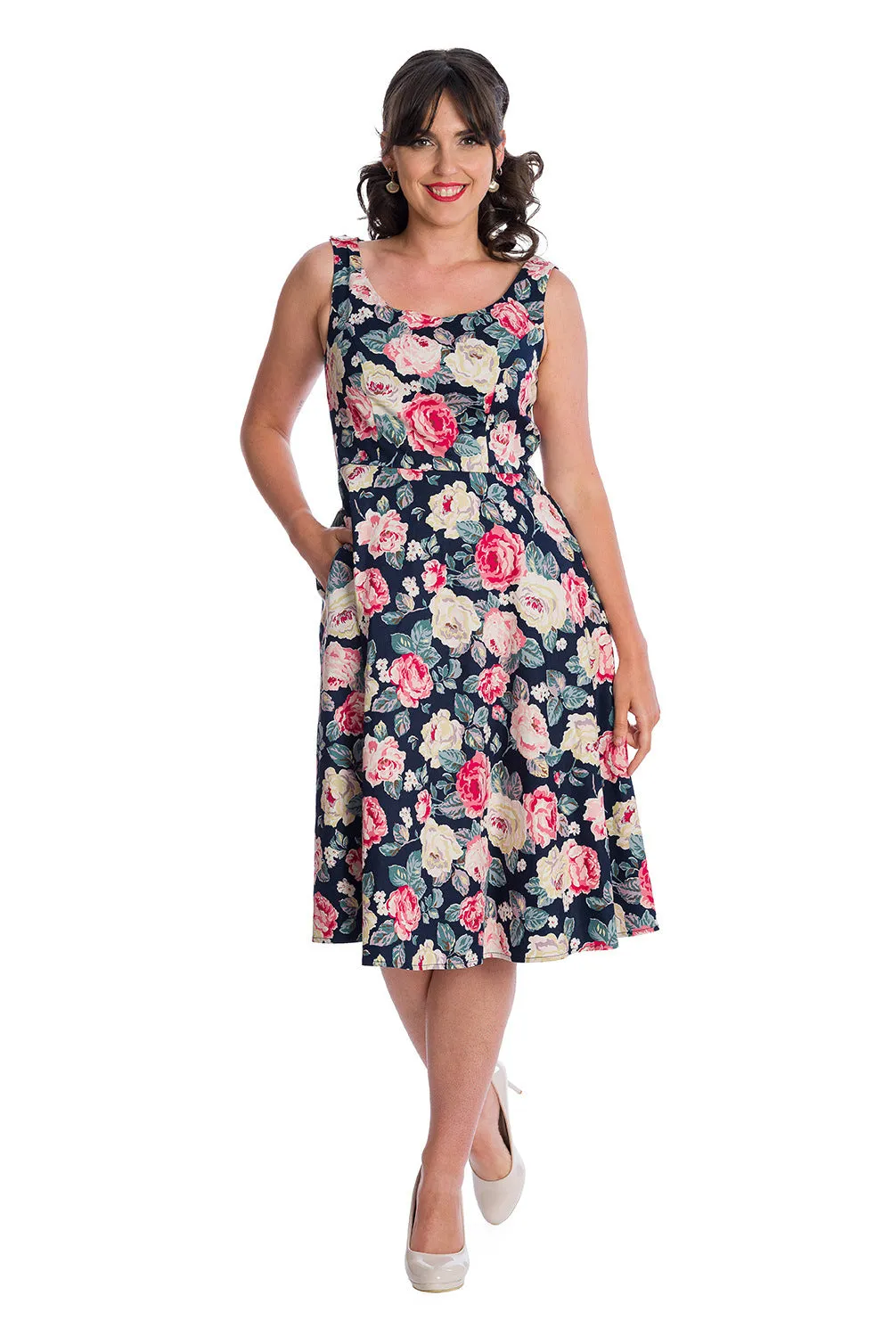 Rose Bloom Fit and Flare Dress