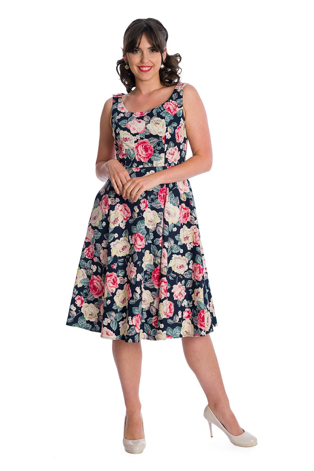 Rose Bloom Fit and Flare Dress