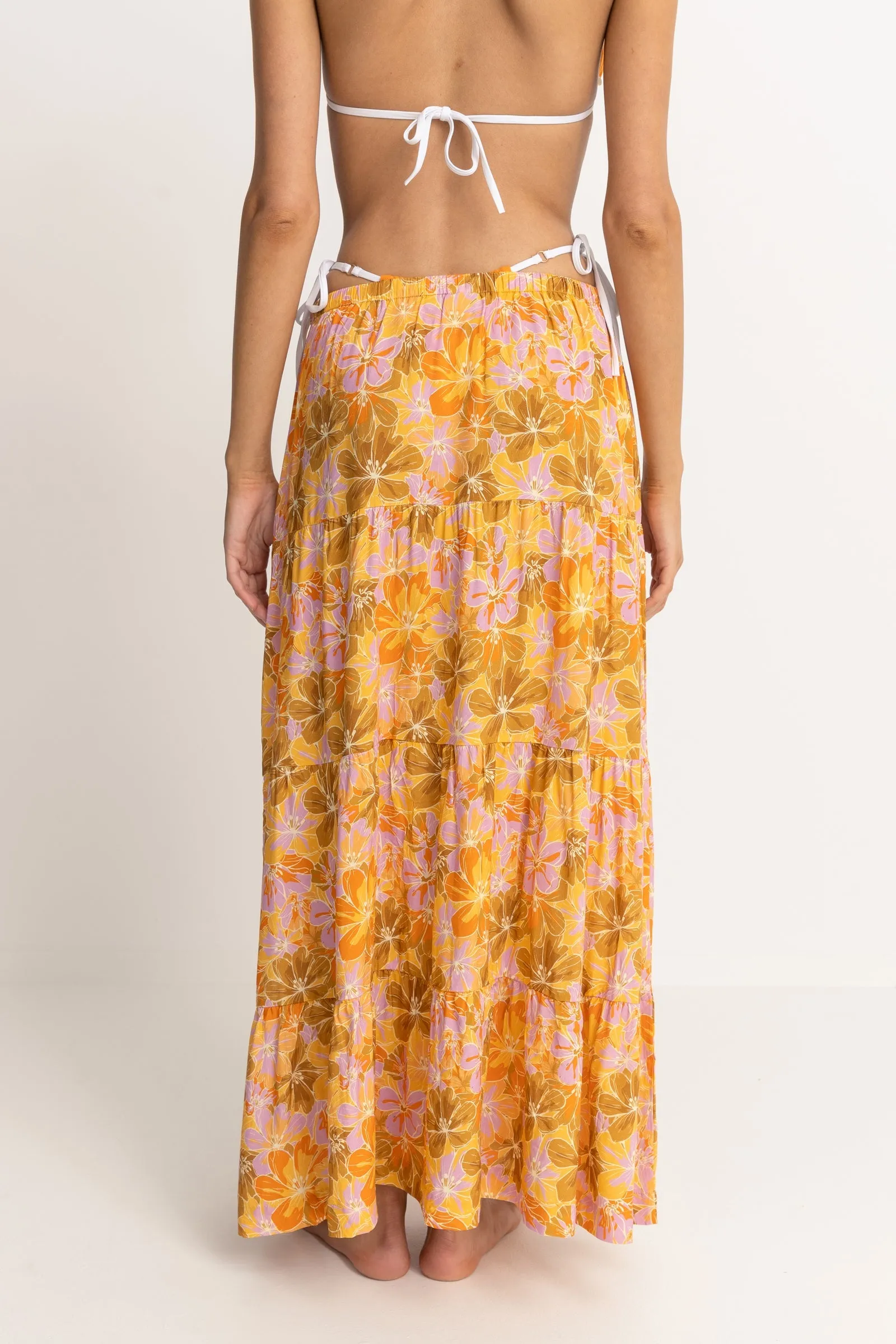 Floral Tiered Maxi Skirt