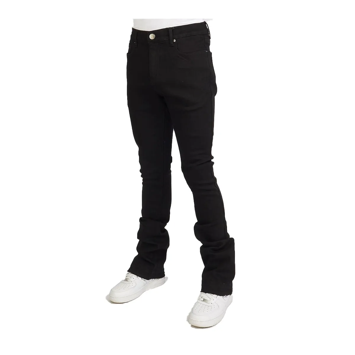 Men's Jet Black Stacked Flare Pants