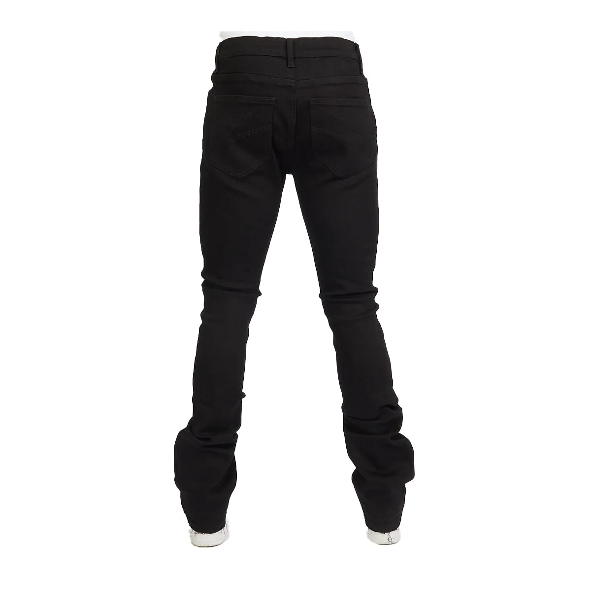 Men's Jet Black Stacked Flare Pants