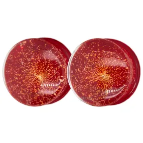 Copper on Ruby Galaxy Glass Plugs