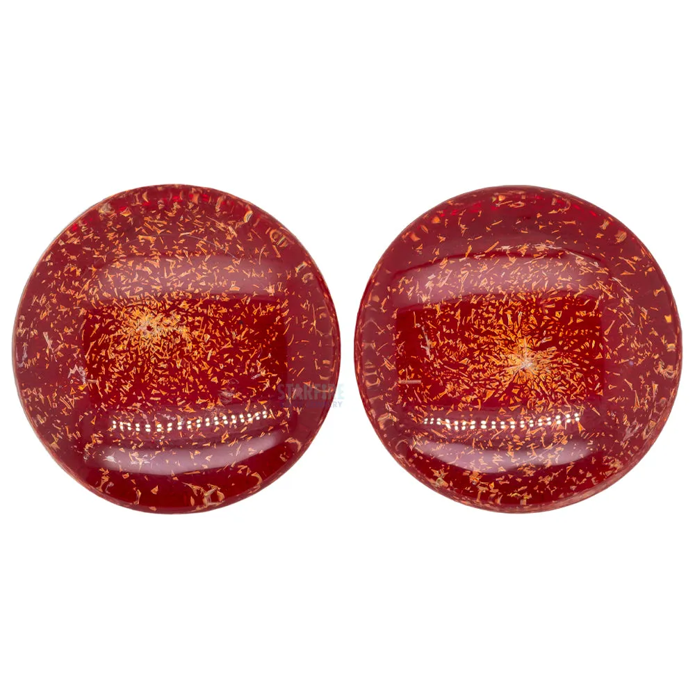 Copper on Ruby Galaxy Glass Plugs