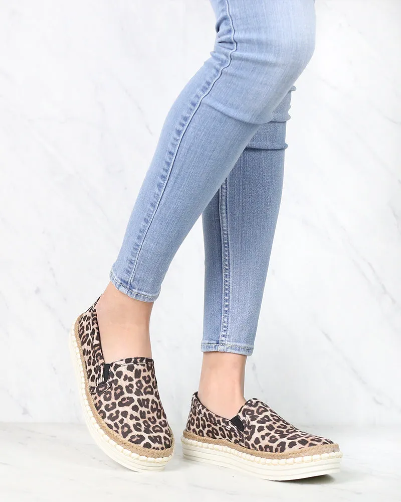 Leopard Print Slip On Sneakers Going Somewhere