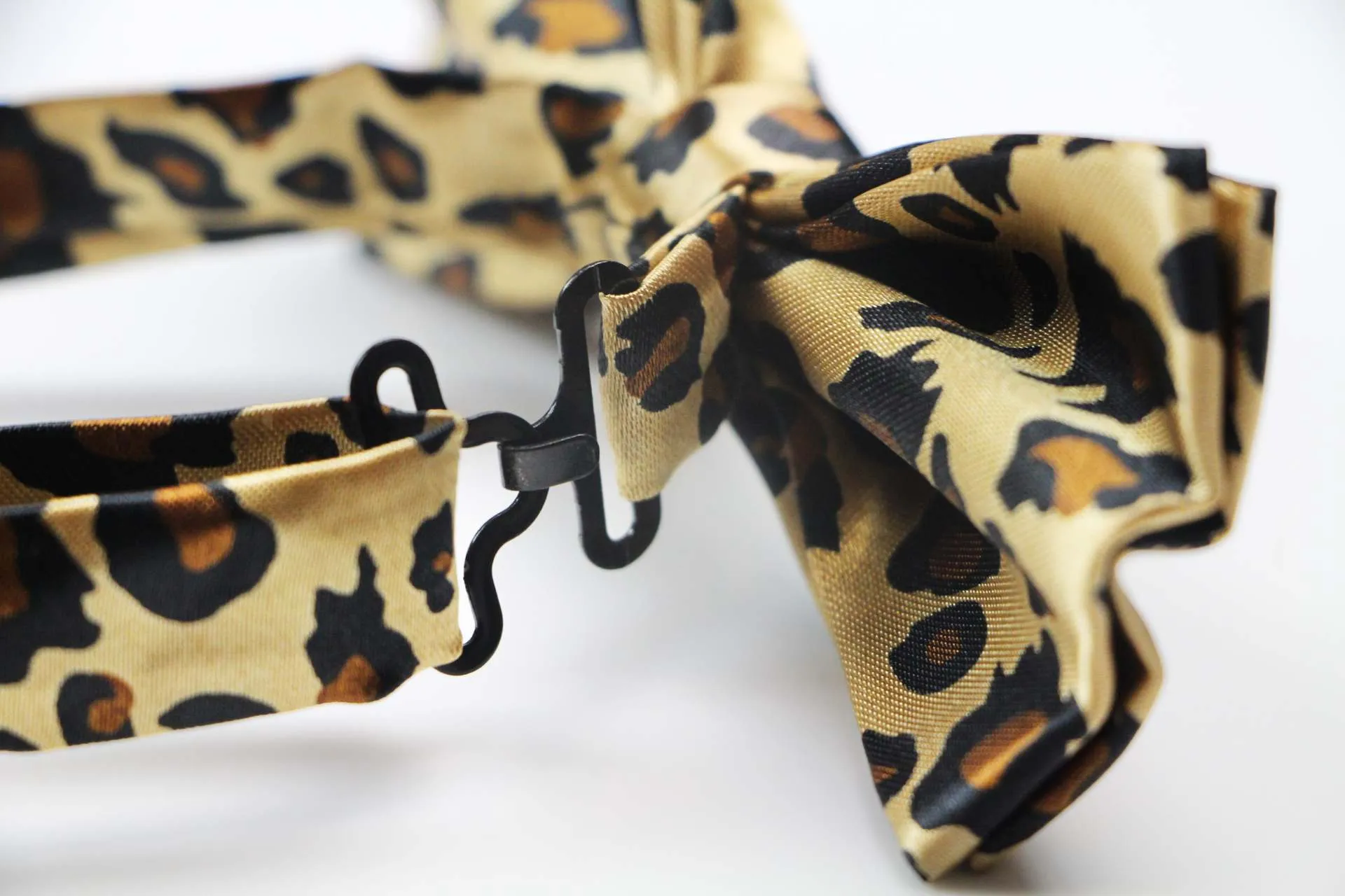 Gold Leopard Print Bow Tie