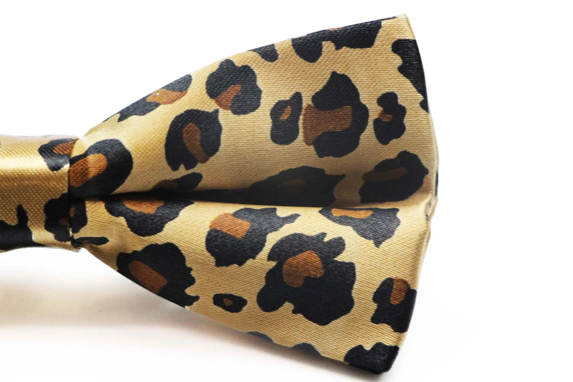 Gold Leopard Print Bow Tie