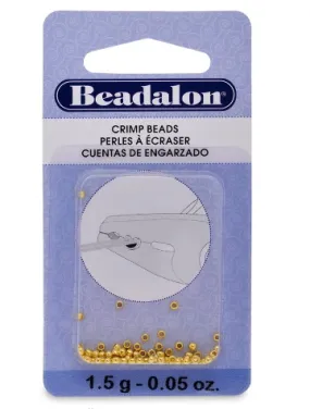 Gold Plated Size #2 Crimp Beads by Beadalon - 1.5Grams/Pkg