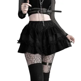 Gothic Lace Patchwork Mini Skirts - Grunge Punk Style