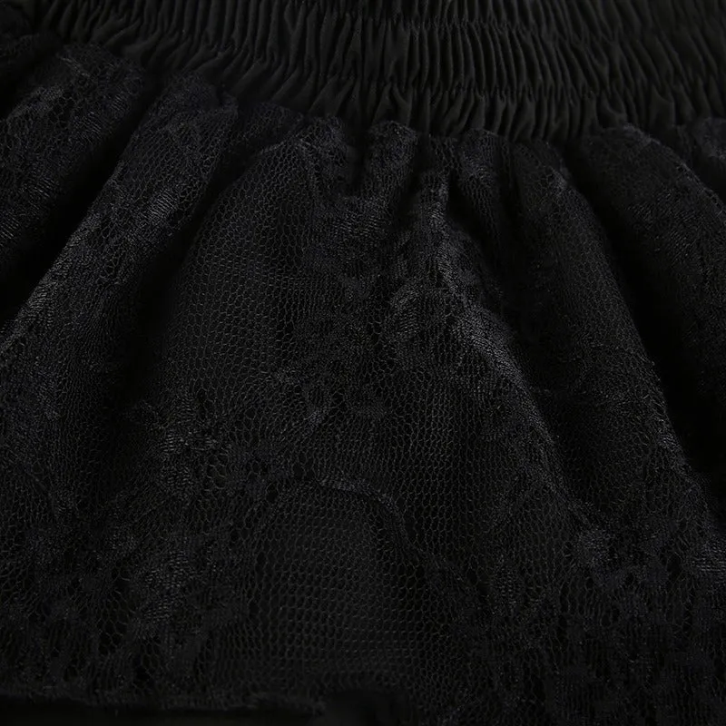 Gothic Lace Patchwork Mini Skirts - Grunge Punk Style