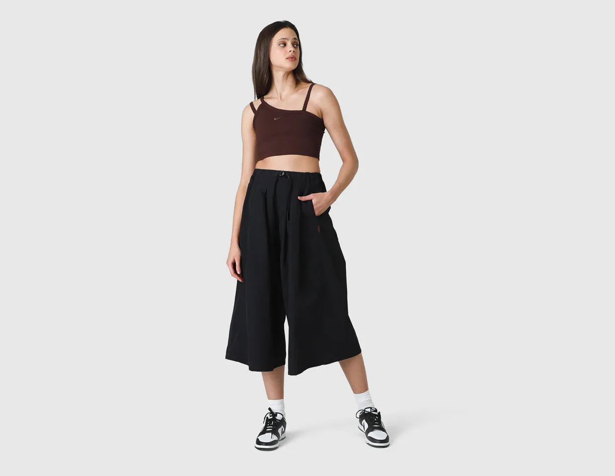 Black Nylon Flare Pants for Women by Gramicci