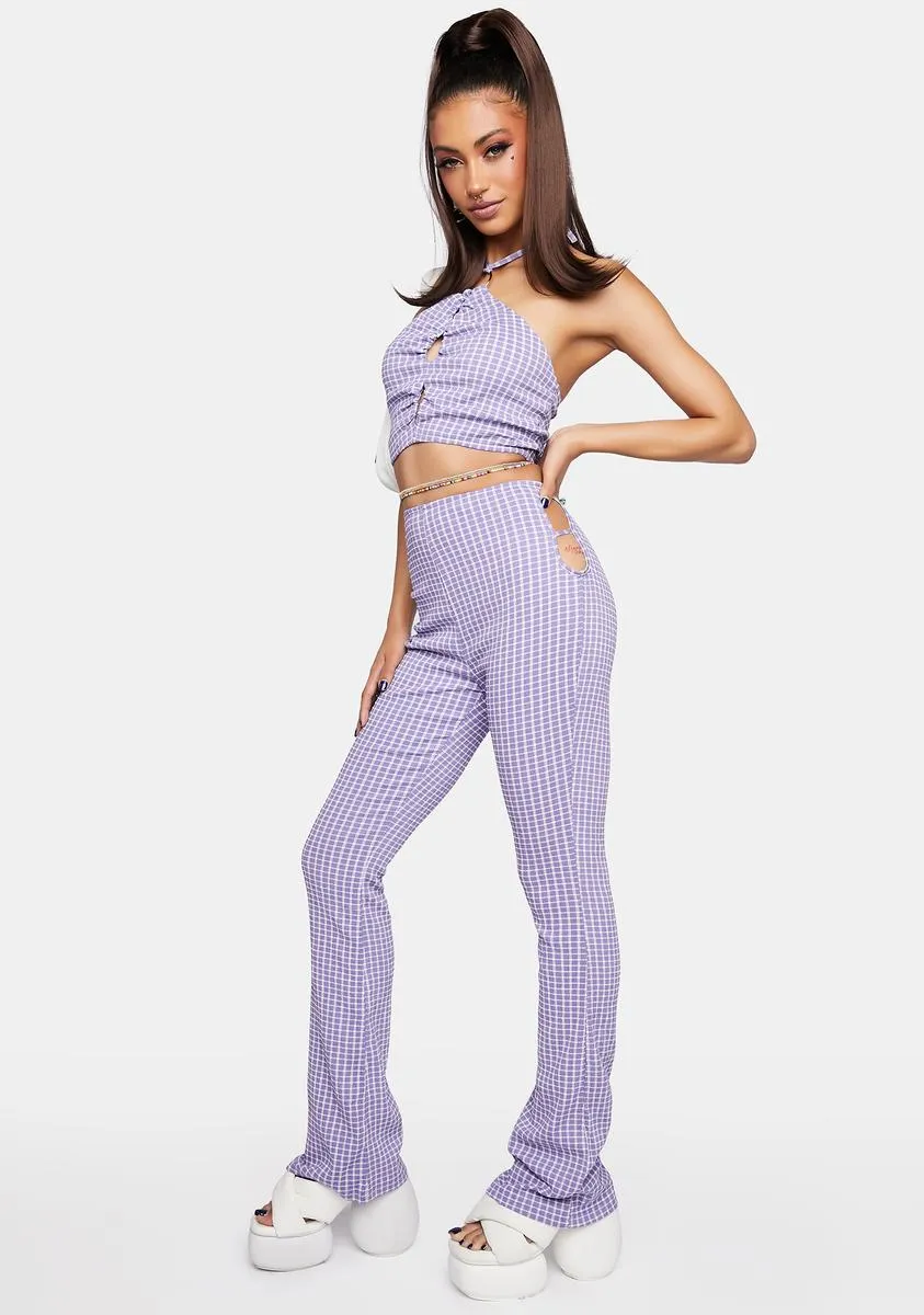 Grape Flare Pants-