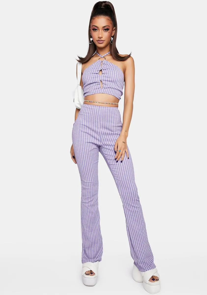 Grape Flare Pants-