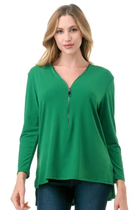 Ariella Zipper Top - Green