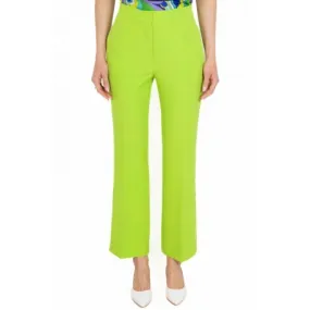 Green Technical Fabric Flare Pants