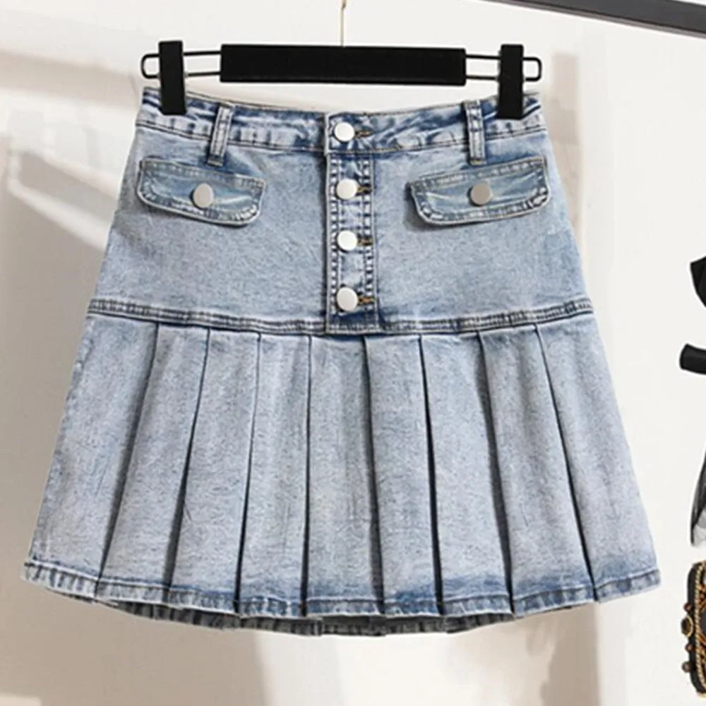 Harajuku Vintage High Waist Denim Mini Skirts