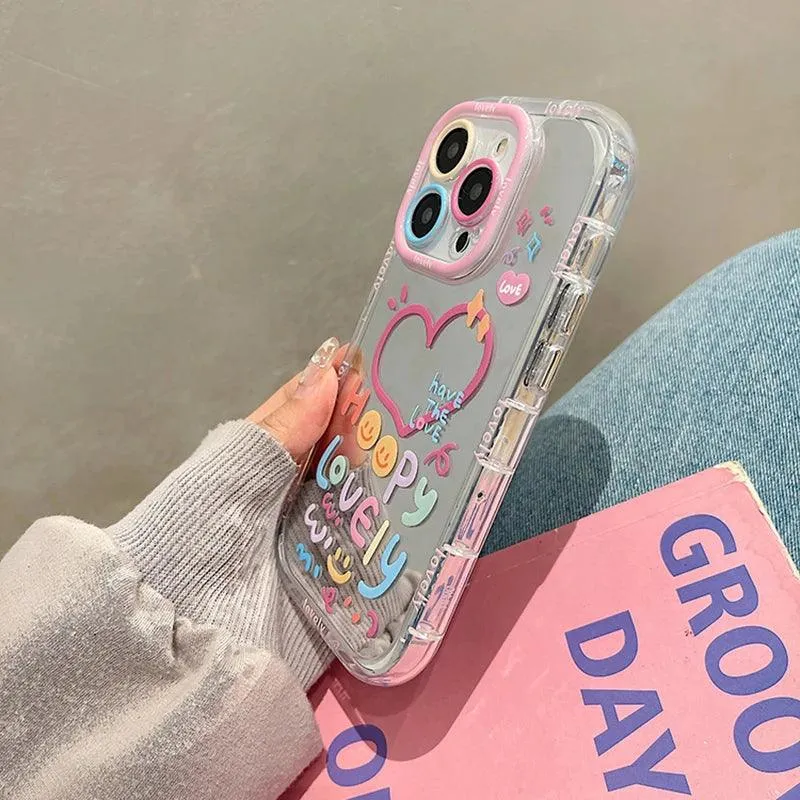 Adorable Heart Design Mirror Phone Case for Various iPhone Models