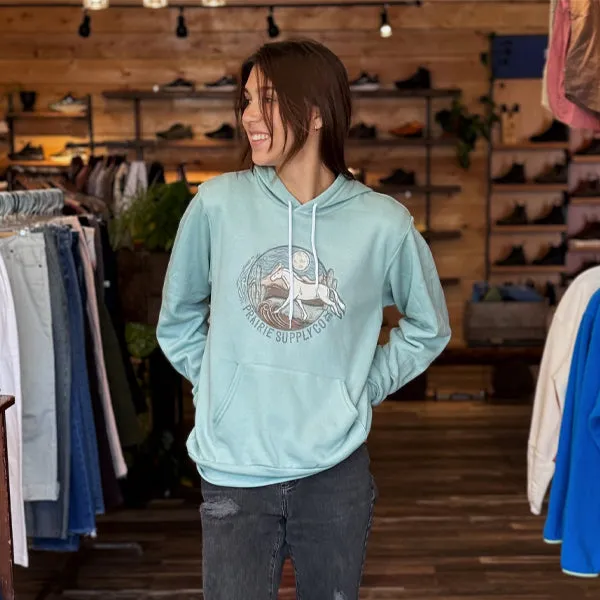 Mint Green Hoodies - Horses Are Faster by Prairie Supply Company X Wild Prairie Outpost