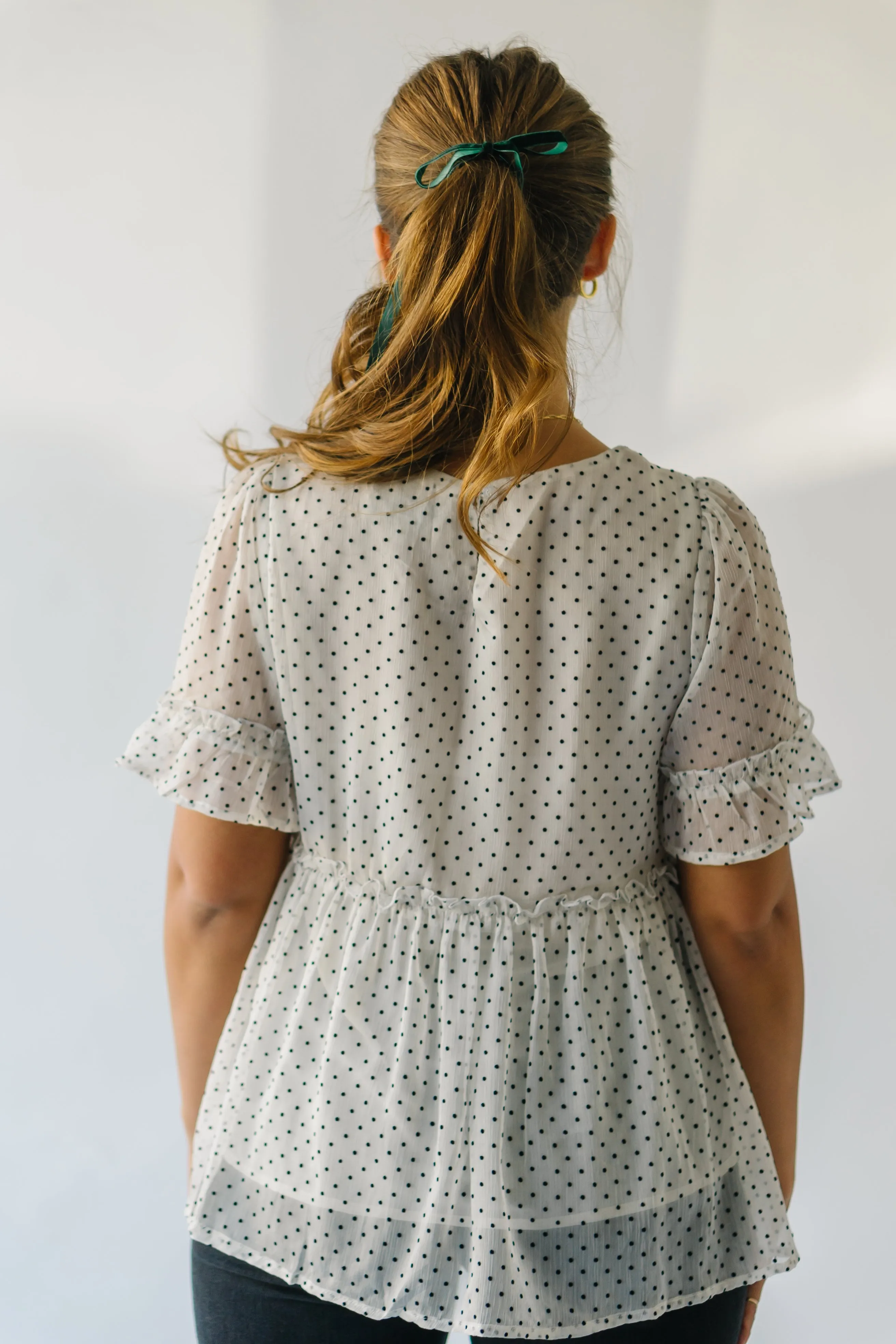 Polka Dot Peplum Ivory