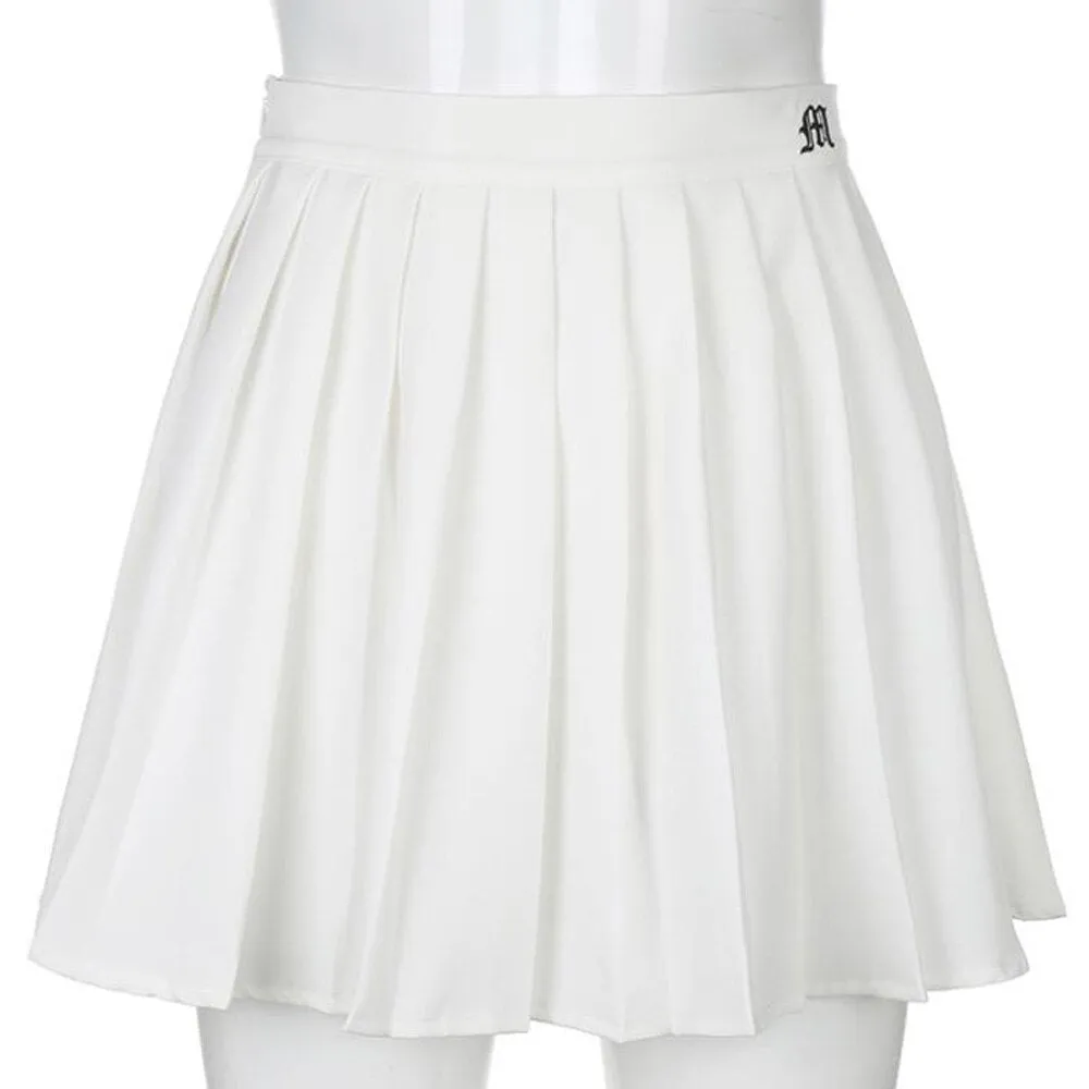 Japanese Style Sexy Cheerleader White Nightclub Pleated Mini Skirts