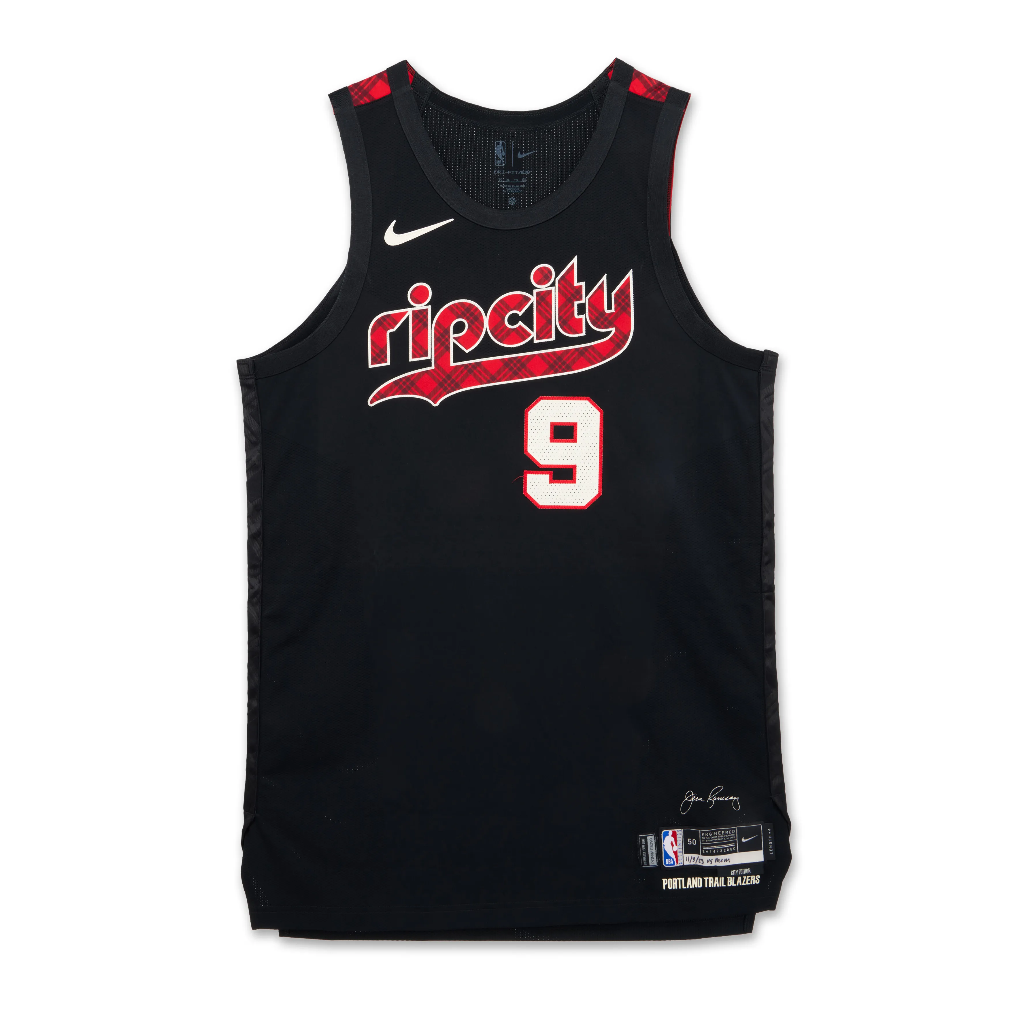 Jerami Grant Portland Trail Blazers 2023-2024 In-Season Tournament Game Worn City Edition Basketball Jersey