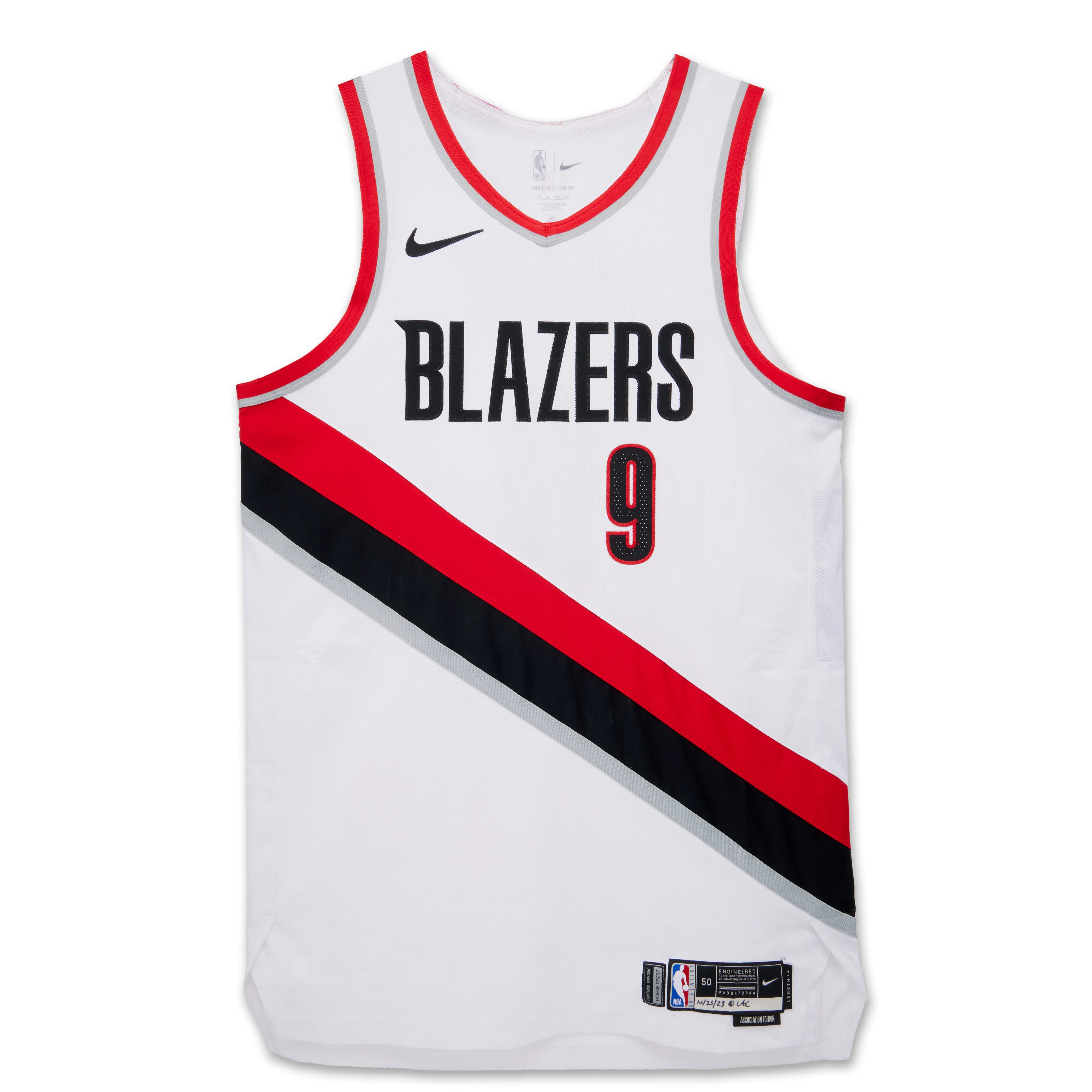 Jerami Grant Portland Trail Blazers 2023-2024 Kia NBA Tip-Off Game Worn Association Edition Basketball Jersey