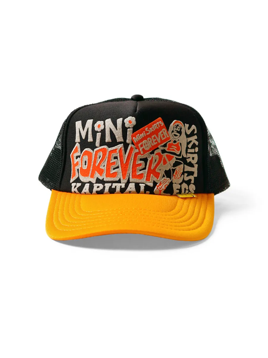 Kapital Truck Cap with Forever Legs Mini Skirts - Black x Gold