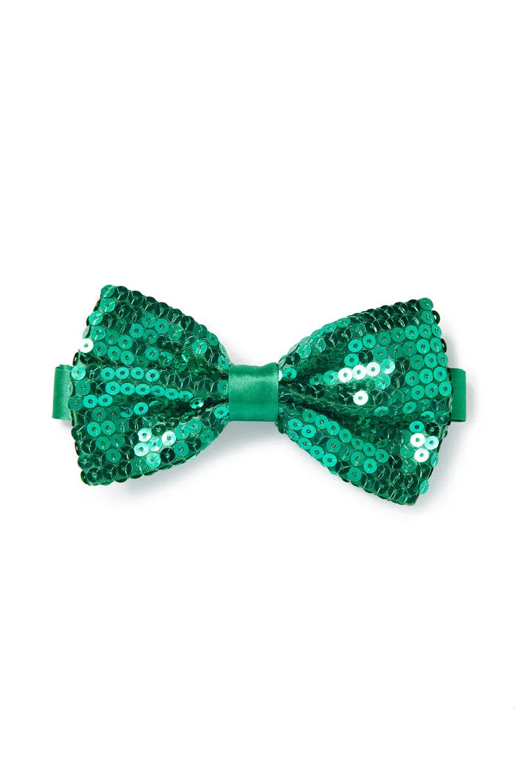 Men's Kelly Green Sequin Bow Tie