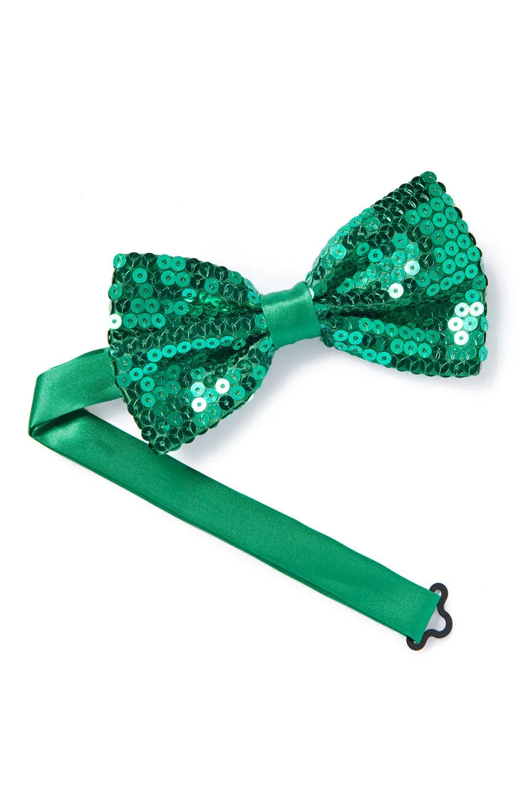 Men's Kelly Green Sequin Bow Tie