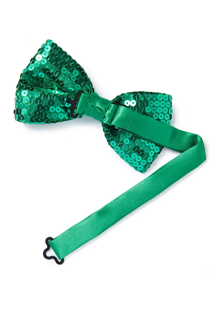 Men's Kelly Green Sequin Bow Tie