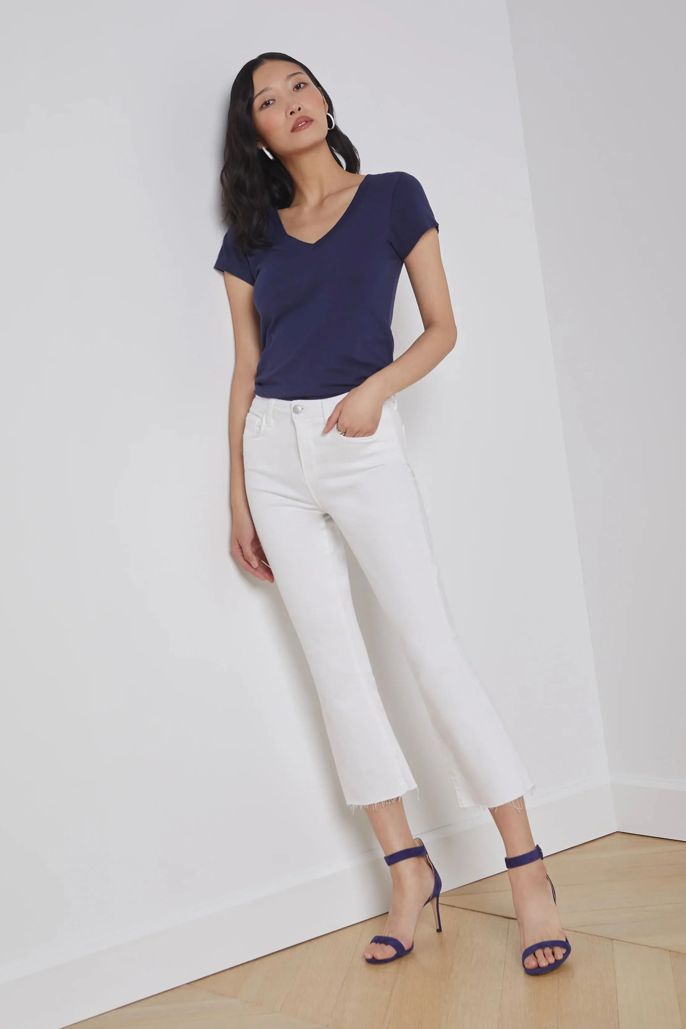 KENDRA CROP FLARE - BLANC