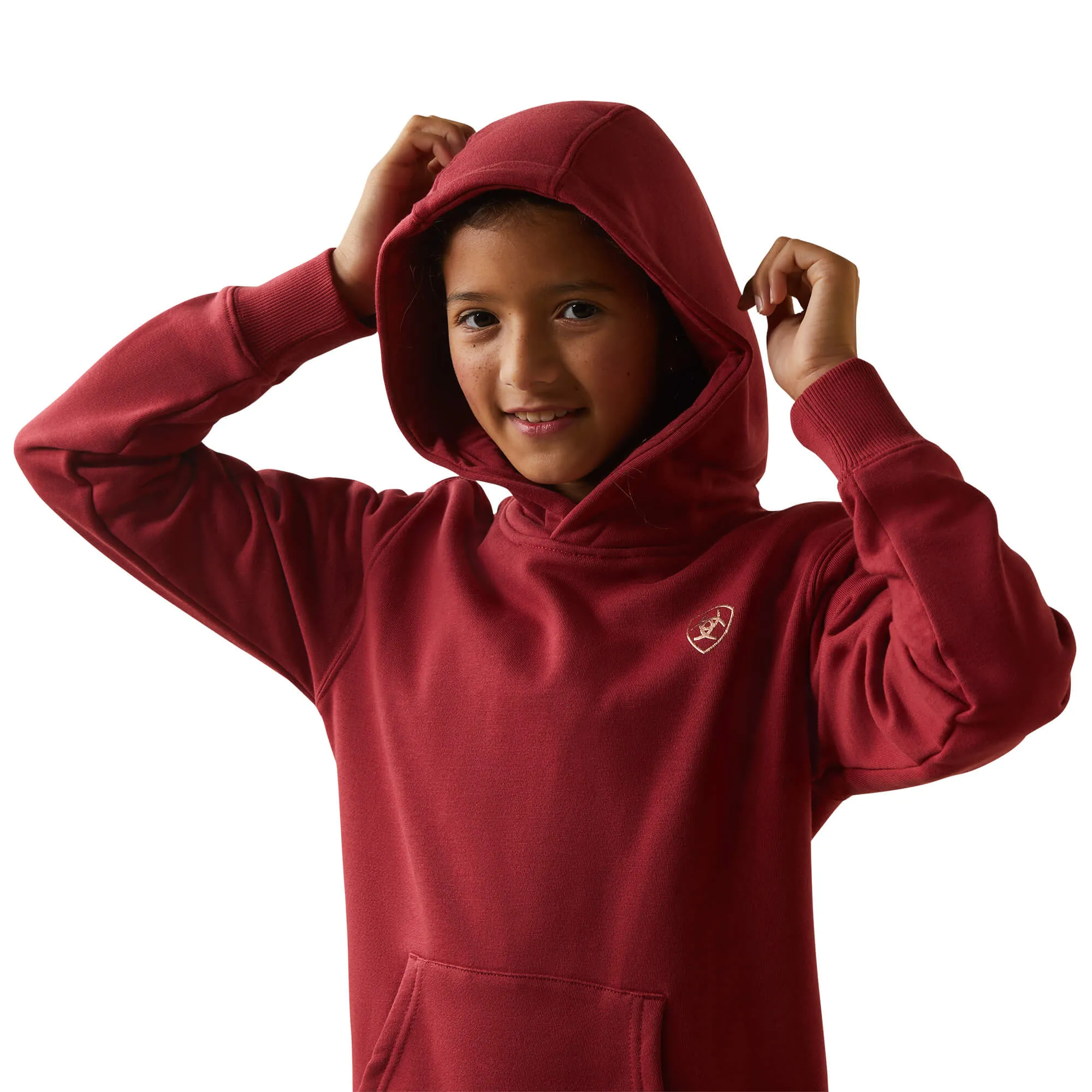 Earth Red Arm Logo Kids Hoodie