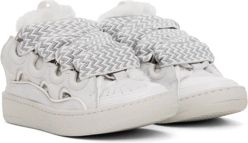 White Lanvin Curb Slip-On Sneakers