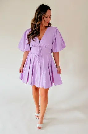 Lavender Puff Sleeve Dress