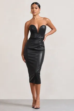 Strapless Corset Midi Dress