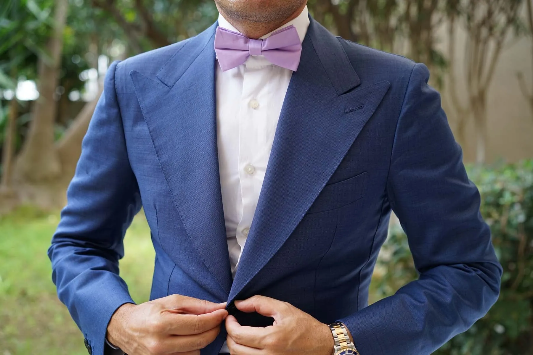 Lilac Purple Cotton Bow Tie