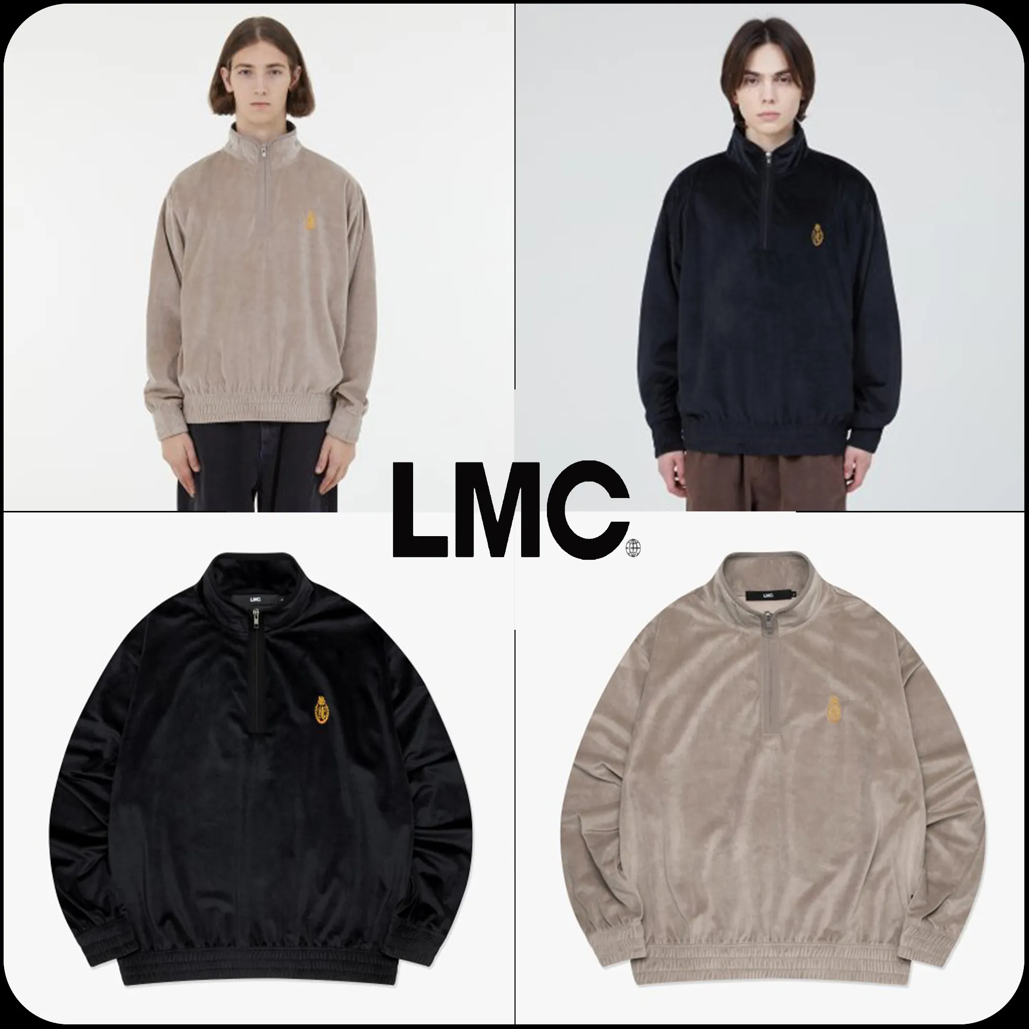 [ LMC ]★LMC VELOURQUATER ZIP SWEATSHIRT